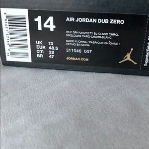 Air Jordan Dub zero Men’s size 14
